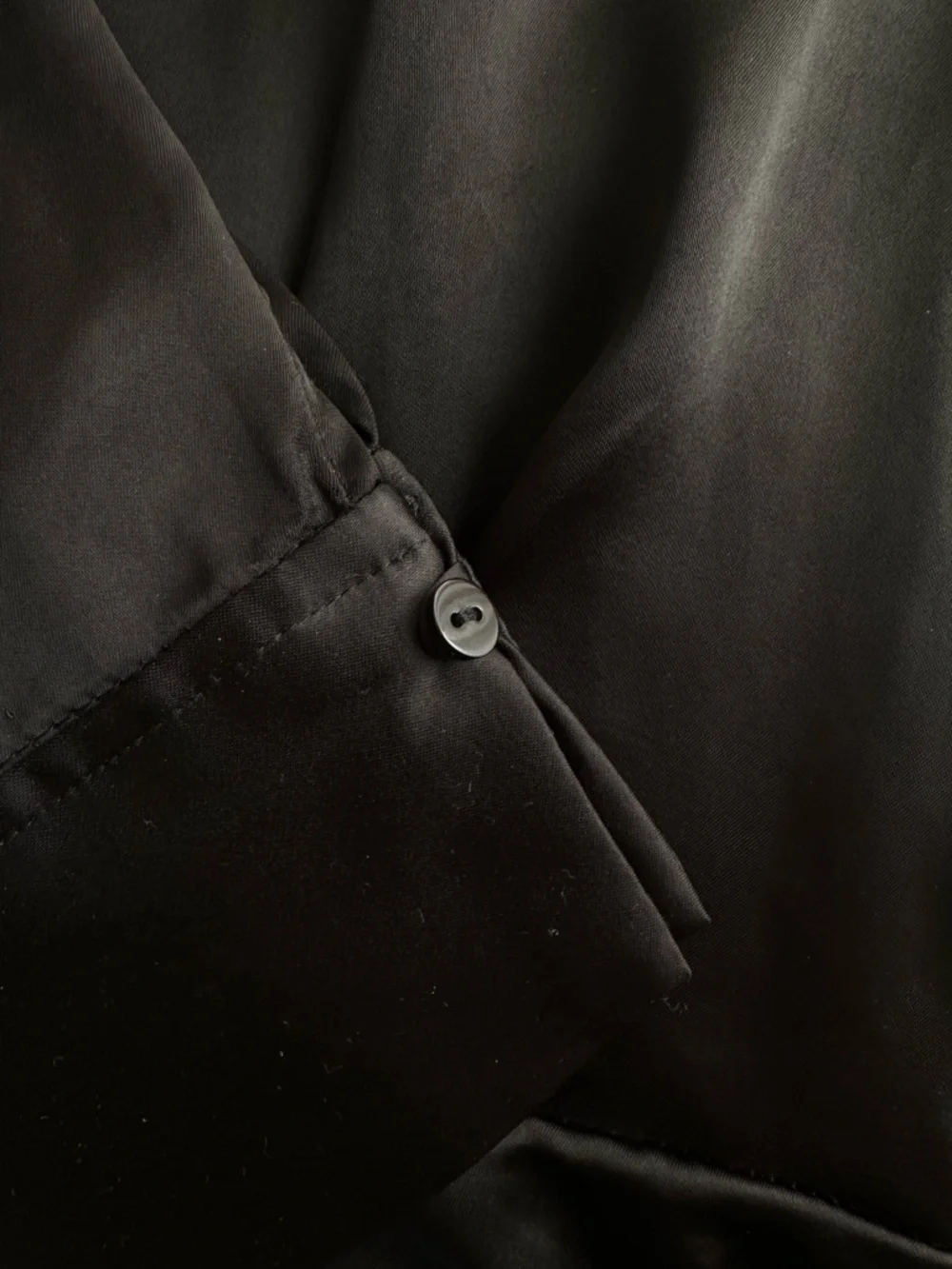 Zara Black Satin Wrap-Style Shirt Dress - Picture 4 of 5